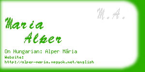 maria alper business card